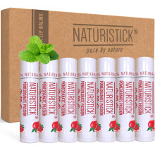Set regalo balsamo per labbra al melograno da 7 confezioni di Naturistick. Ingredienti naturali al 100%. Il miglior burrocacao alla cera d'api pe