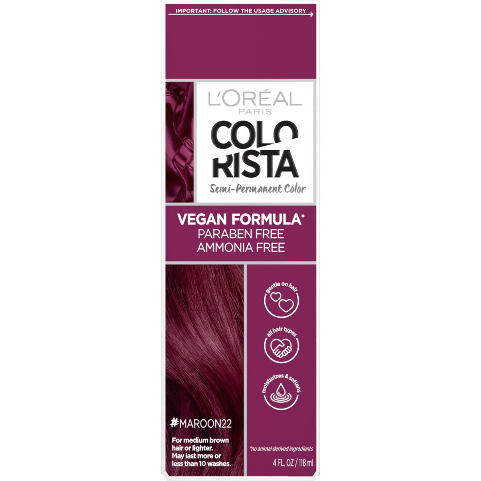 Colorista L'Or  al Paris Coloration Semi-Permanente pour Brunes Masque Capillaire D  posant de Couleur Formule Marron