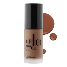 Glo Skin Beauty Luminous Liquid Mineral Foundation Makeup with SPF 18 (Mocha) - Improves Uneven Skin Tone Smooths & Corrects Imperfections Sheer to