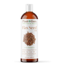 Flaxseed Oil 16 fl. oz. Unrefined Cold Pressed 100% Pure Natural Carrier For Skin Face Body Moisturizer and Hair Growth.
