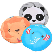 Fast and Good Duschhaube mit niedlichem Cartoon-Motiv, wasserdicht, elastisch, Badekappe fr Damen, Mdchen und Kinder, 3 Stck (Panda + Elefant + L
