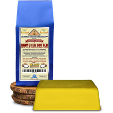 Ancient Health Remedies Organic Unrefined Raw AFRICAN YELLOW SHEA BUTTER 1 LB (16 oz) BLOCK Grade A for Anti Aging  Dry Skin  Base for DIY Body Butter