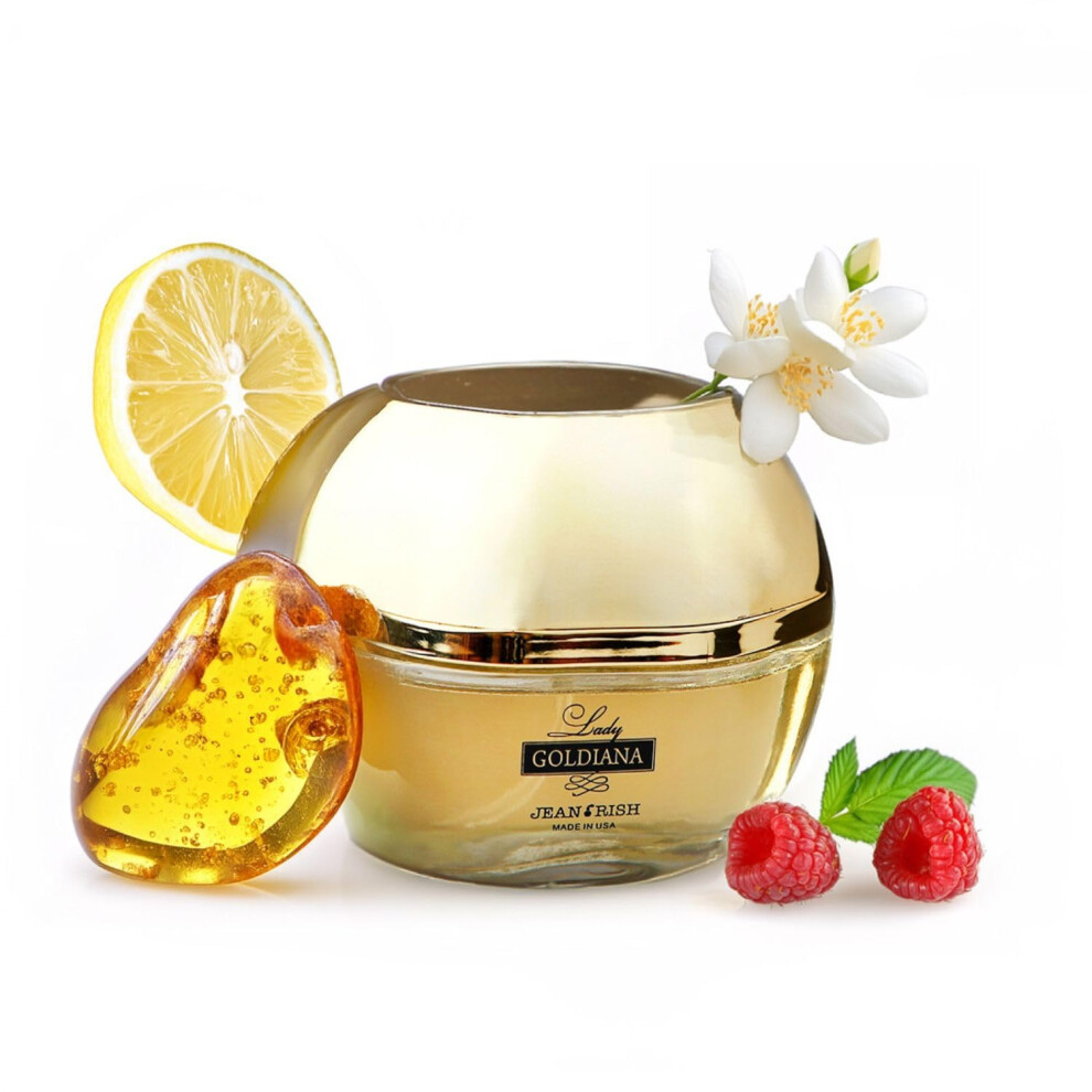 Eau de parfum Jean Rish Lady Goldiana - Parfum pour femme (100 ml) aux notes de jasmin, de miel blanc et de framboise - Parfum longue dur   e et lu
