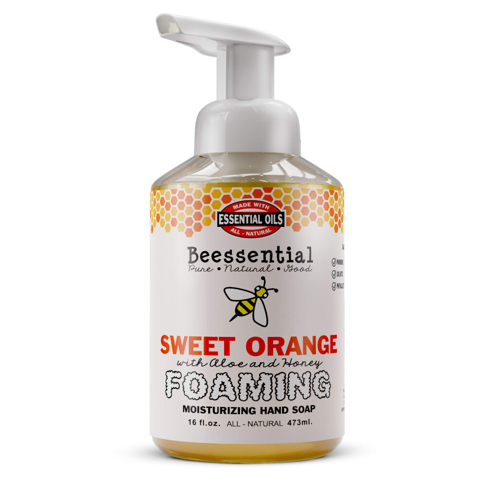 Beessential All Natural Bulk Foaming Hand Soap Refill, 16 Oz Orange | Made With Moisturizing Aloe & Honey - Made In The Usa