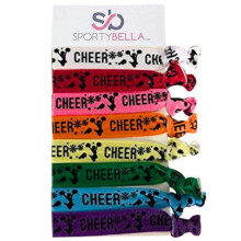 Sportybella Veelkleurige Cheer Hair Ties- Haaraccessoires voor meisjes, dames, tieners en meisjes. Geen vouw, geen ruk, elastische haarbandenset. Paa