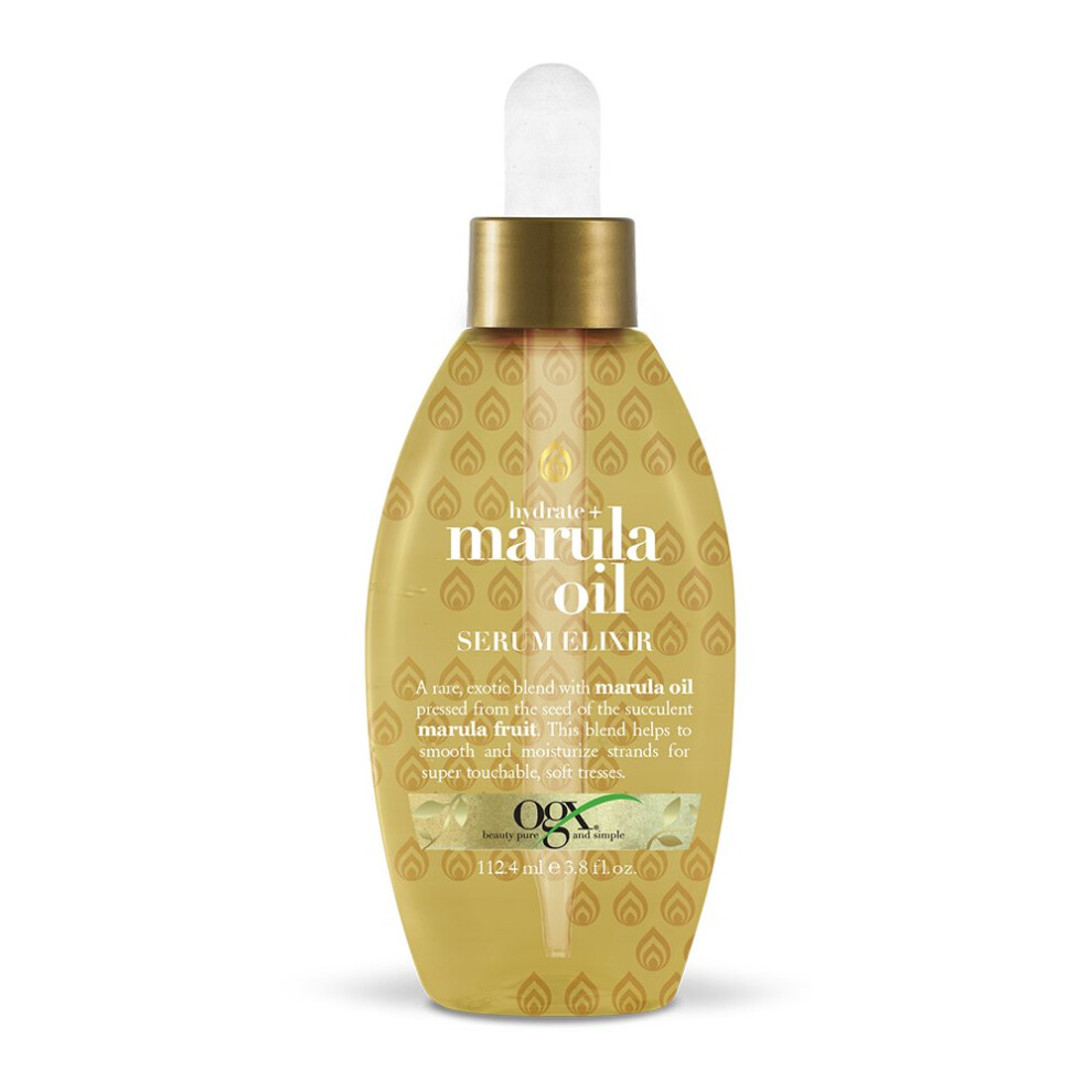 OGX Hydrate and Marula Oil Serum Elixir  Gold 3.8 Fl Oz