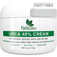 PurOrganica Urea 40 % Fucreme hergestellt in den USA Hornhautentferner spendet Feuchtigkeit und rehydriert dicke, rissige, raue, abgestorbene