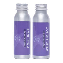 Reisformaat shampoo en conditioner - Citrus lavendel - 2,5 oz hervulbare flessen sulfaatvrij