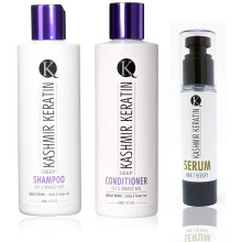 Kashmir Keratine 8oz diepe haarverzorging 3-delige set (8oz diepe shampoo, 8oz diepe conditioner en 1,69 oz serum)