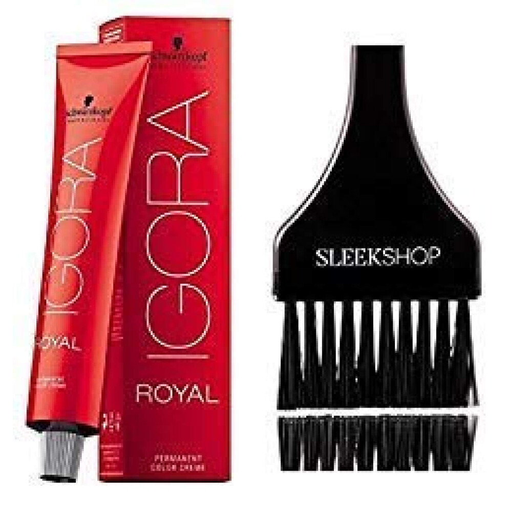 Schwarzkopf Professional Igora Royal Permanent Hair Color (with Sleek Tint Brush) (9-7 Extra Light Copper Blonde) Dye