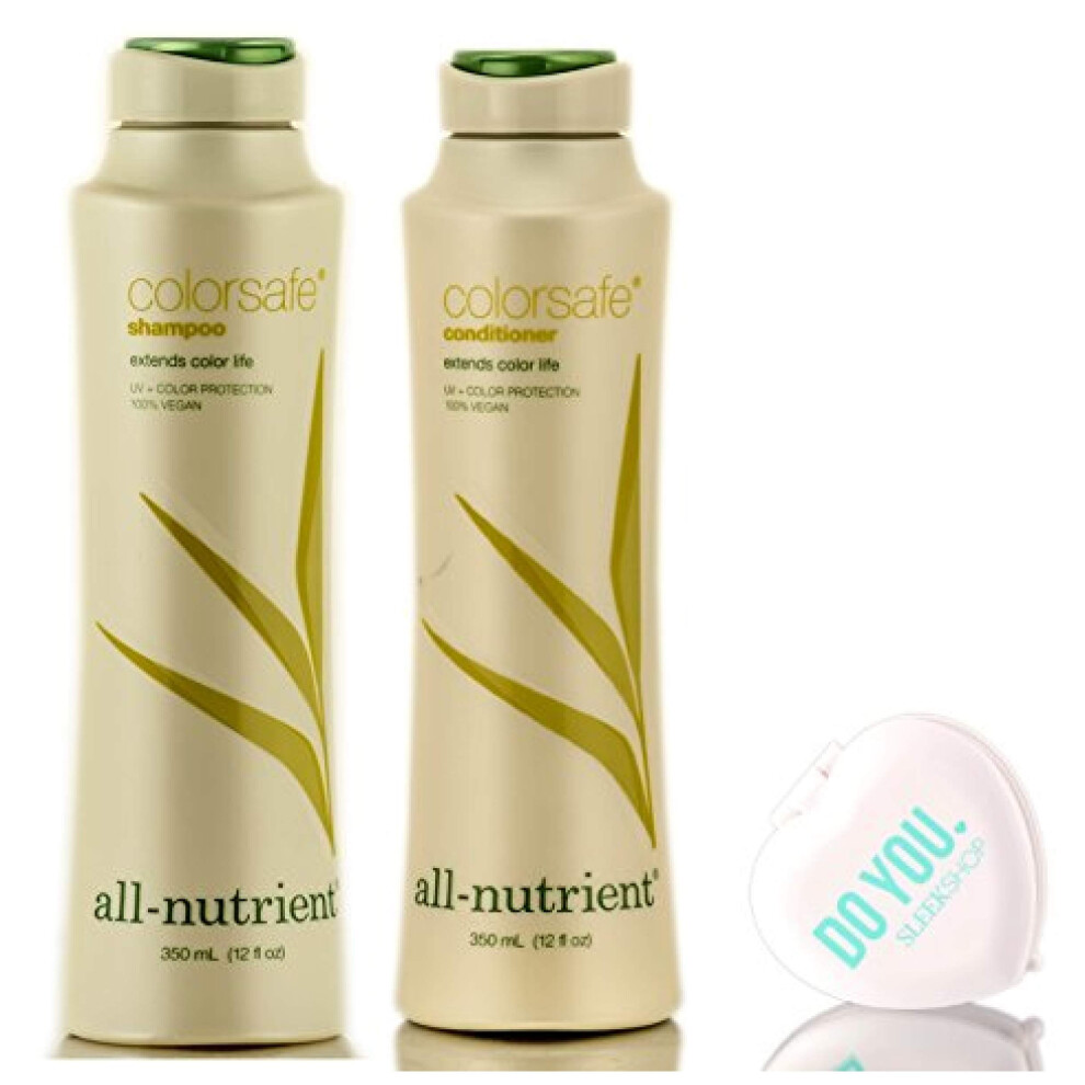 All Nutrient COLOR SAFE Shampoo & Conditioner DUO Set  extends color life (with Sleek Compact Mirror) (12 oz / 350ml Retail DUO Kit)