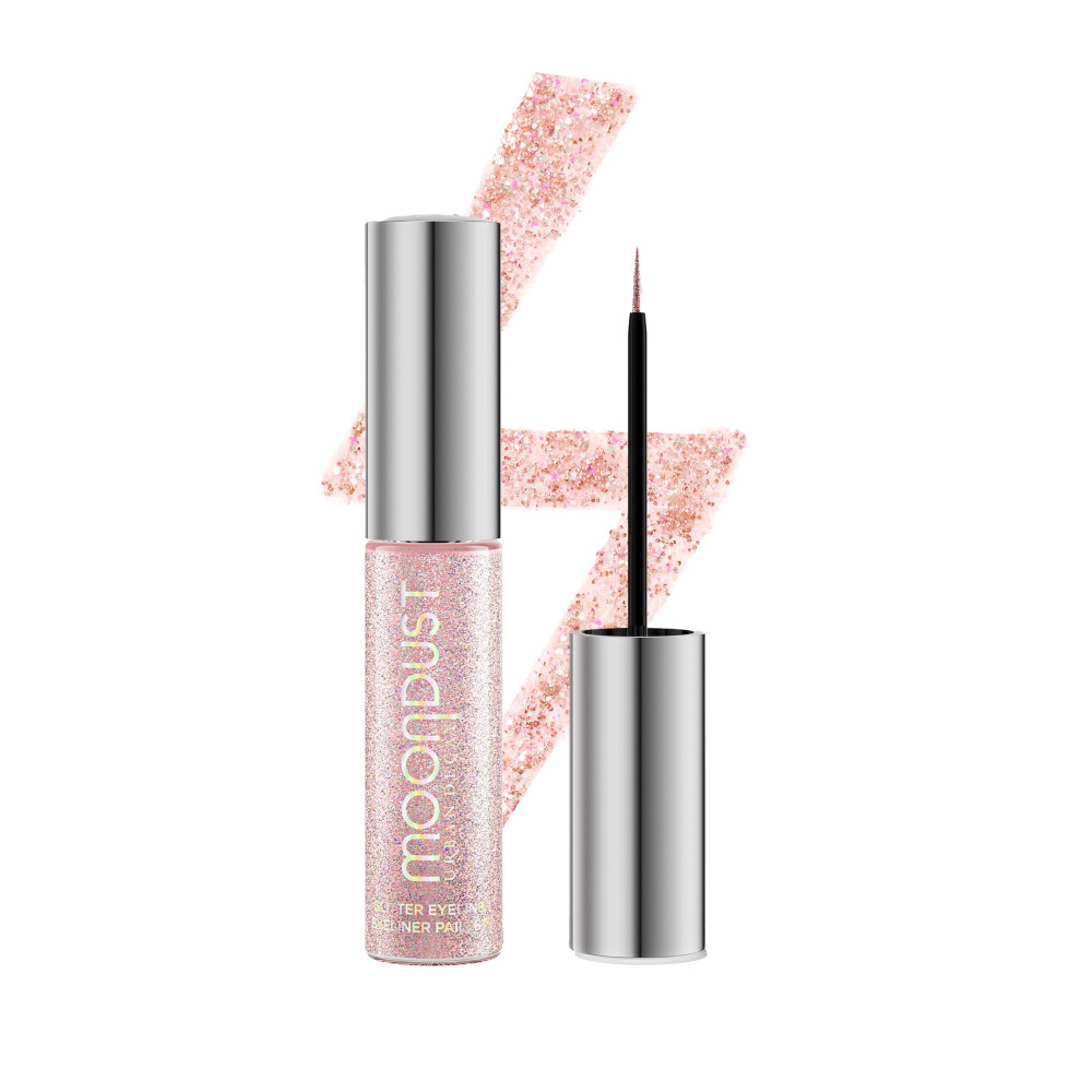 URBAN DECAY Moondust Liquid Glitter Eyeliner (Grind - Light Pink Iridescent Glitter)  Sparkly Eye Liner  Glitter Eyeshadow Topper  Universal Shimmerin