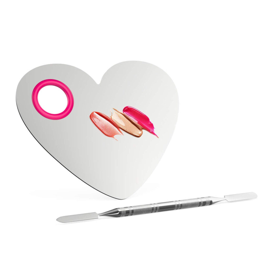 Luxspire Makeup Mixing Palette Stainless Steel Cosmetics Makeup Palette Foundation Cream Mixing Blending Artist Tool Makeup Tools With Spatula For E