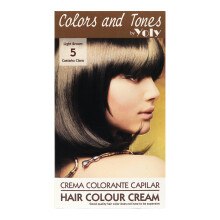 Yoly Color and Tones Permanente Haarfrbecreme  5 Hellbraun  Natrlich aussehende, leuchtende Tne  Langanhaltende Farbe  Einfache Anwendung