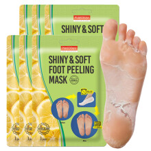 Purederm Shiny & Soft Fot Peeling Mask (6-pack) - För mjuk och fuktig babhud med exfolierande borttagning av förhårdnader