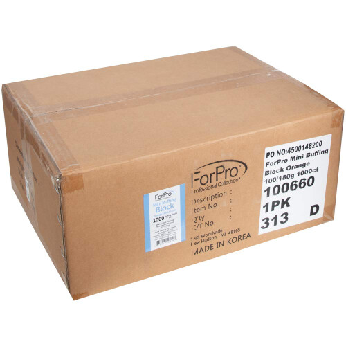ForPro Professional Collection Mini Buffing Block  Orange  100/180 Grit  1000-Count 2