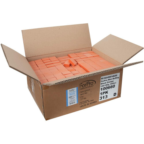 ForPro Professional Collection Mini Buffing Block  Orange  100/180 Grit  1000-Count 1