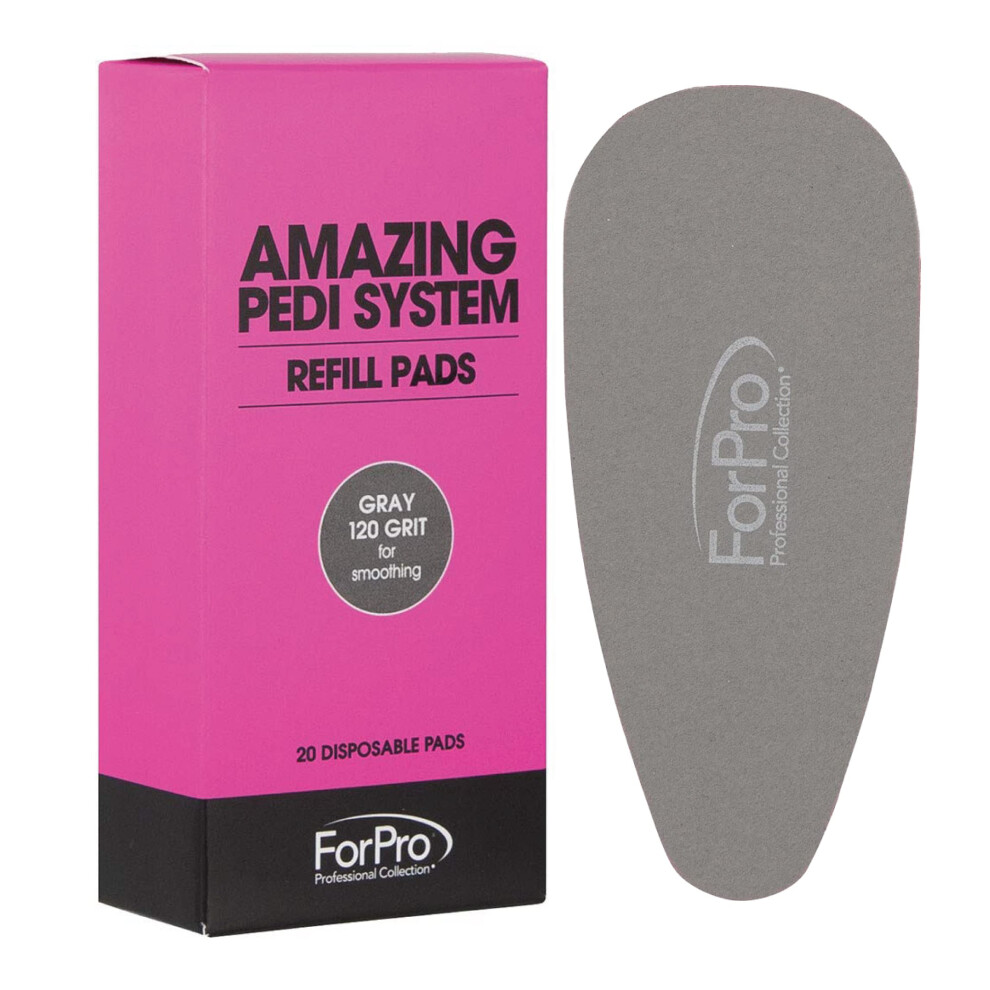 Forpro Professional Collection Amazing Pedi System Refill Strips Grey 120 Grit Pedicure File Refills 5 L X 2.5 W 20-Count
