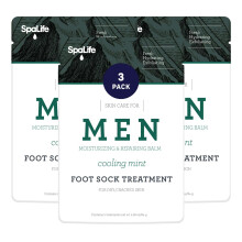Spa Life Men's Cooling Mint Foot Repair Balm and Moisturizing Socks Set - Revitaliserende Hydrating Foot Mask til beroligende trætte ømheder og b