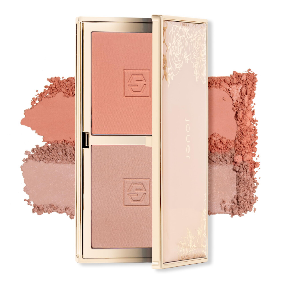 Jouer Blush Bouquet Duo 2 Shade Blush Palette High Pigment Powder Natural Flush Beauty Cosmetics Vitamin E Talc-Free Paraben Gluten & Cruelty Free