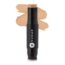 Base de maquillaje en barra SUGAR Cosmetics Ace Of Face con brocha incorporada - 40 Breve (subtono beige c lido medio), cobertura total, resisten