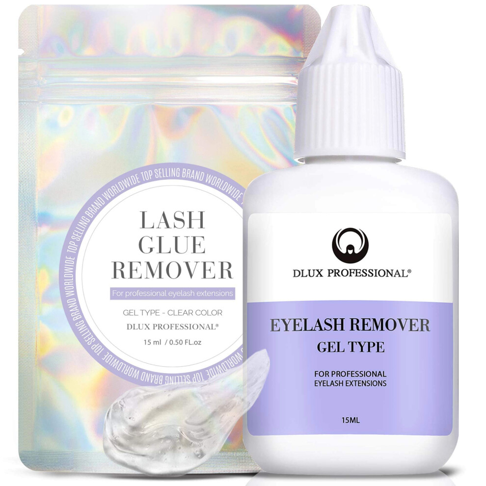 Eyelash Extensions Gel Glue Remover - 15Ml, Clear Natural Pigment, Professional Korean Eyelashes Extensions Adhesive Remover Gel Type, Fast Dissolutio 8809648710010