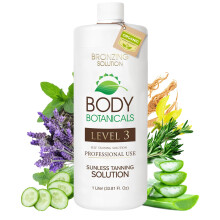 Body Botanicals Profesjonalny roztwr do opalania bez slonca Organiczne olejki eteryczne Formula aerografu 33,8 Fl Oz. (Poziom 3 (12% DHA))