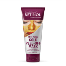 Retinol Gold Peel-Off Mask - Tightens Lifts Soothes & Hydrates Skin For Luminous Finish - Real Gold Helps Firm & Brighten While Flower Extracts Nou
