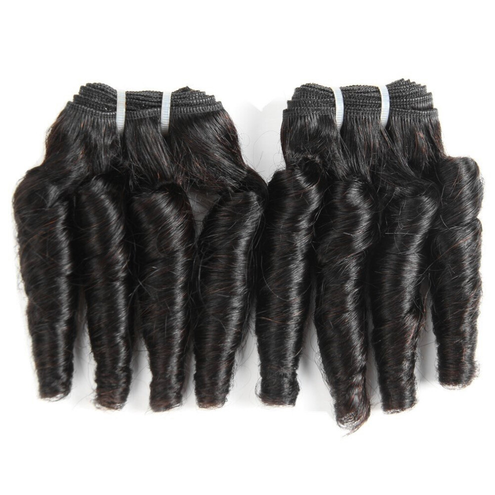 Molefi Brazilian Virgin Funmi Hair Bundles Spiral Curl Hair Bundles Short Curly Weave 9A Unprocessed Brazilian Human Hair Extensions 100G/Pc Natural C