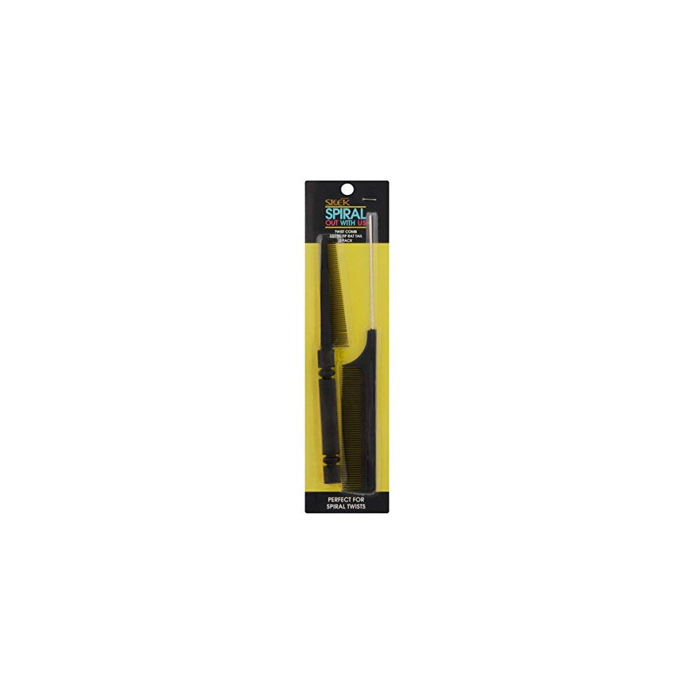 Elegante Unisex Not,Specified Firstline Sleek Metal Tip - Rat Tail Twist Comb 2 Count (Pack Of 1)