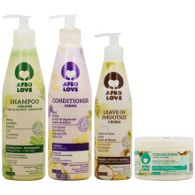 ?ampon Afro & Love Balsam 16 uncii 16 uncii Leave in Smoothie 10 uncii ?i piure de curling 8 uncii Set