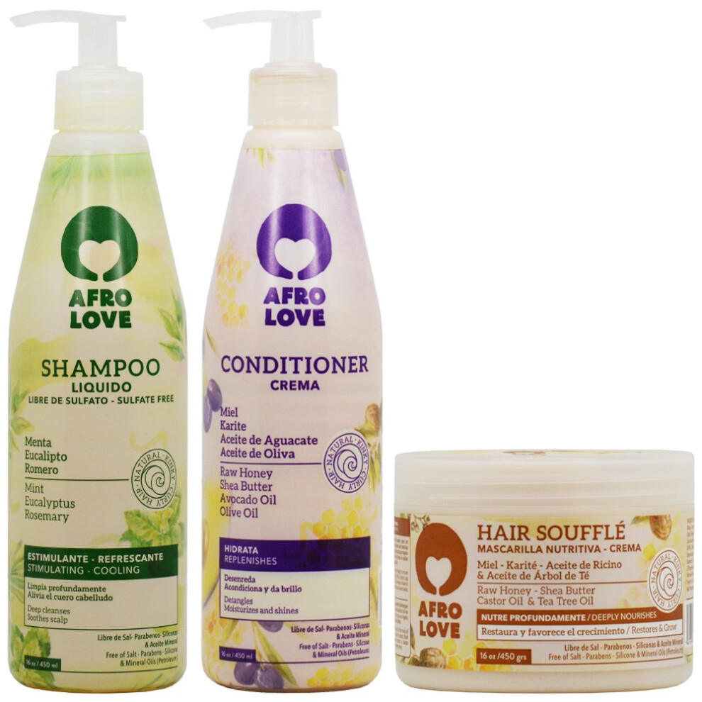 Champ Y Acondicionador Afro Love + Sufl Capilar De 473 Ml (Set)-image
