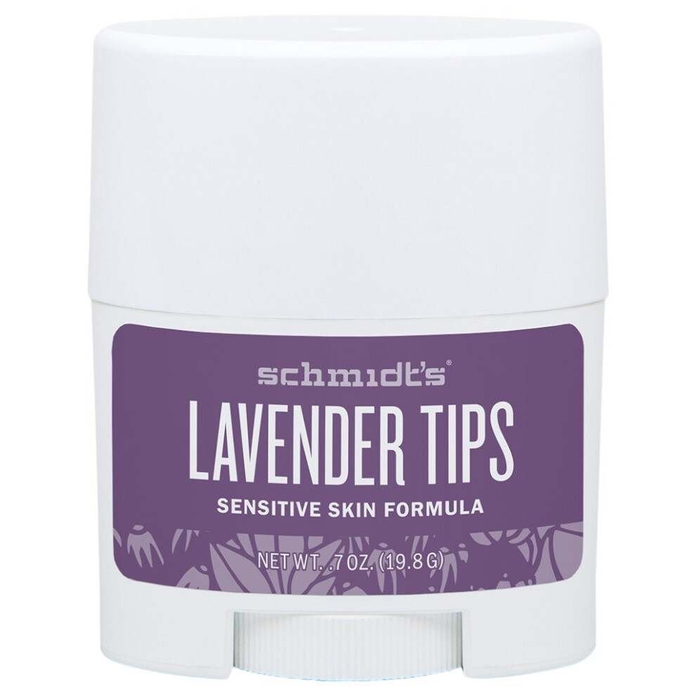 Schmidtov Lavender Schmidt's Tips Sensitive Skin Natural Deodorant Stick Travel Size 0.7 Oz / 19.8 G