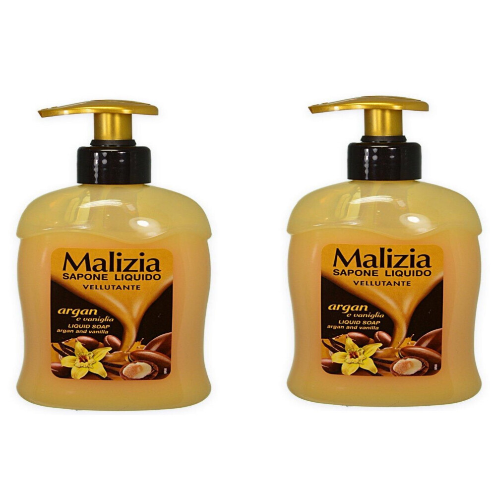 Malizia: Liquid Soap Argan and Vanilla 300 ml / 10.14 fl.oz  pack of 2