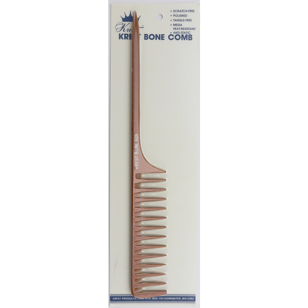 Cresta Krest Bone 10 Inch Space Teeth Rattail Comb. Professional Comb. Heat Resistant Comb. Styling Combs. Detangle Sectioning Comb. Not,Specified