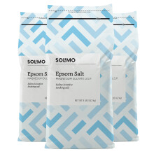 Amazon-Marke     Solimo Epsom-Salzbad, Magnesiumsulfat USP, unparf  miert, 8 Pfund (3er-Pack)