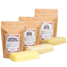 Conjunto Better Shea Butter de Manteiga de Karité, Manteiga de Manga, Manteiga de Cacau para Sabonetes e DIY