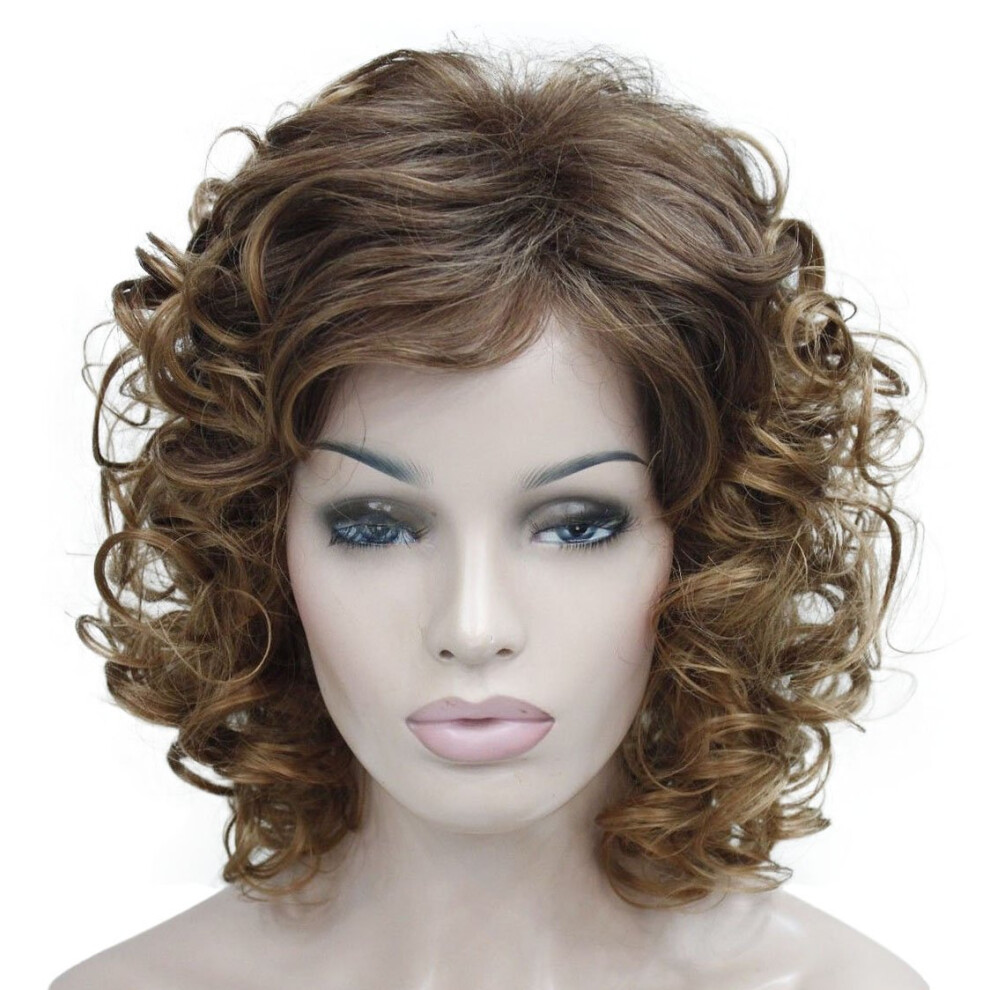 Lydell Unisex Red Short Soft Super Curly Synthetic Wigs Laye Natural Movement Dark Auburn And Strawberry Blonde Mix