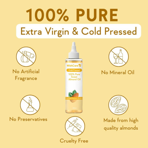 WishCare Pure Ψυχρής Έκθλιψης Γλυκό Αμυγδαλέλαιο για Μαλλιά και Δέρμα 200ml 2