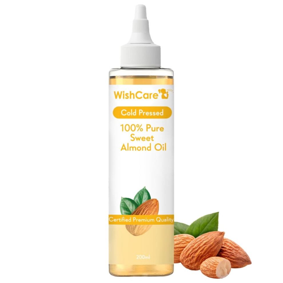 Wishcare Pure Cold Pressed Sweet Almond Oil For Hair Growth And Glowing Skin & Face - 200 Ml-image