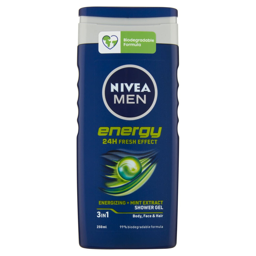 Nivea Men Energy Energising Shower Shampoo with Extracts of Mint 250 ml  Pack of 3