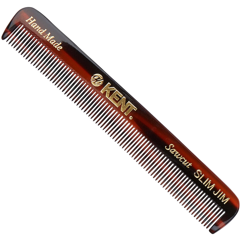 Kent Slim Jim Handmade All Fine Tooth Pocket Comb for Men  Hair Comb Straightener for Everyday Grooming Styling Hair  Mustache and Beard  Use Dry or w
