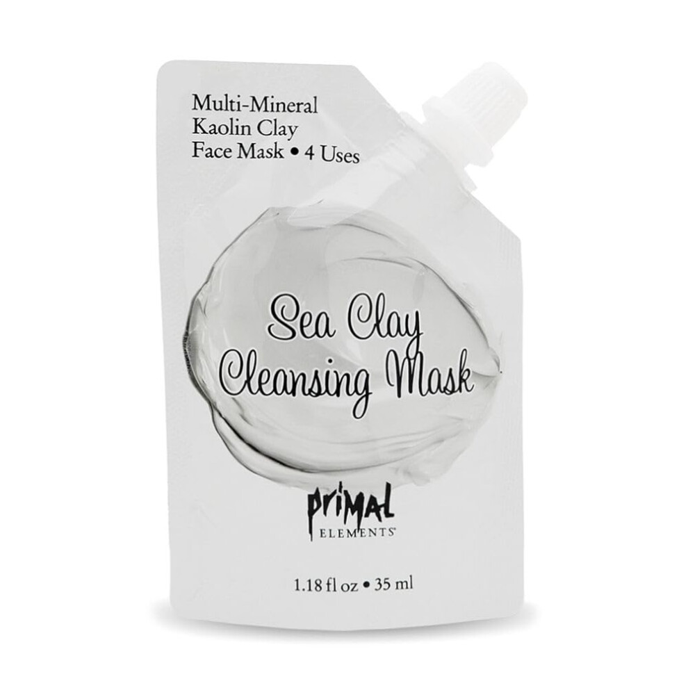 Prvotn Prvky Primal Elements Face Mask Clay Mud Facial Treatment Multi-Use Package Sea Clay Cleansing 1.18 Oz