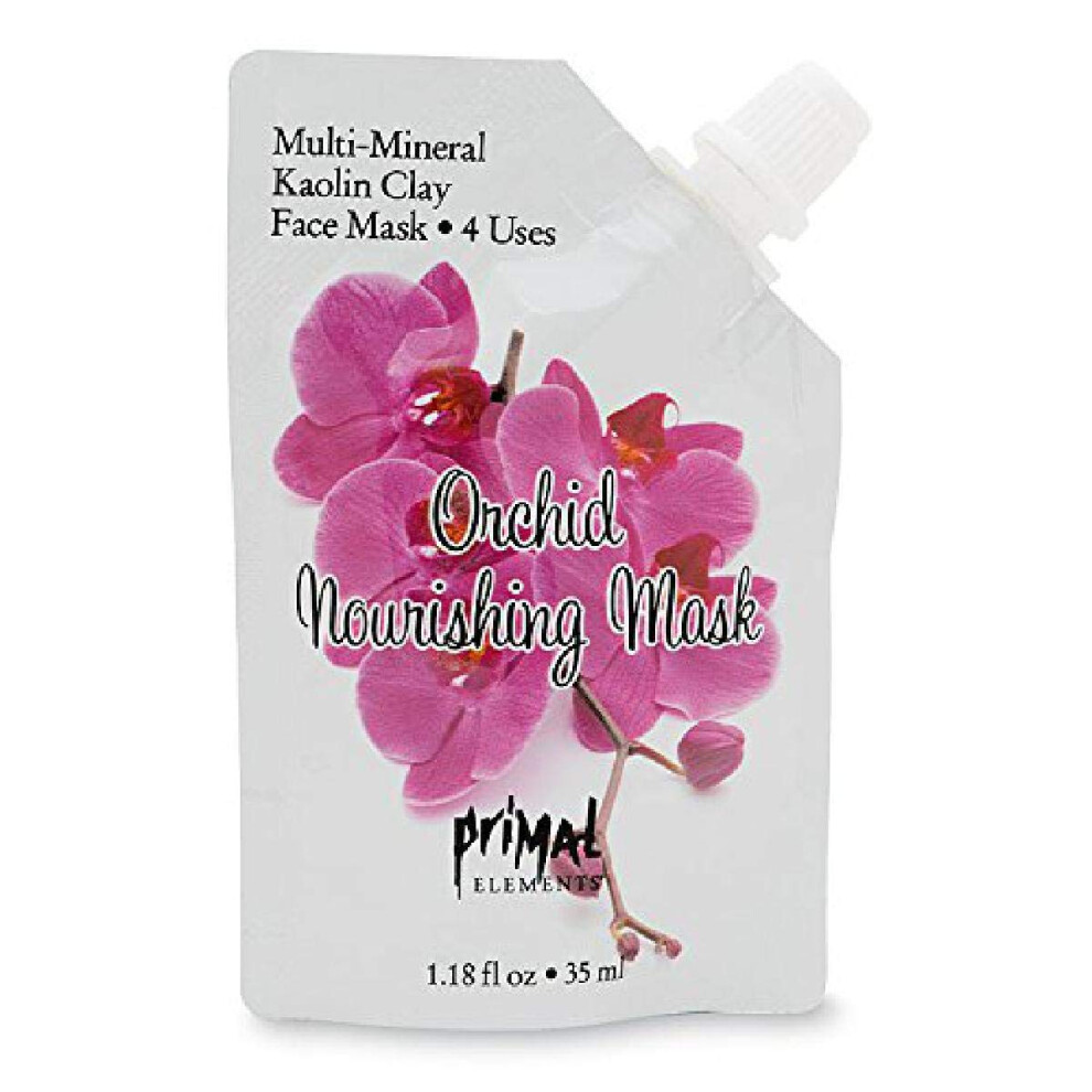 Prvotn Prvky Primal Elements Face Mask Clay Mud Facial Treatment Multi-Use Package 1.18 Oz - Orchid Nourishing