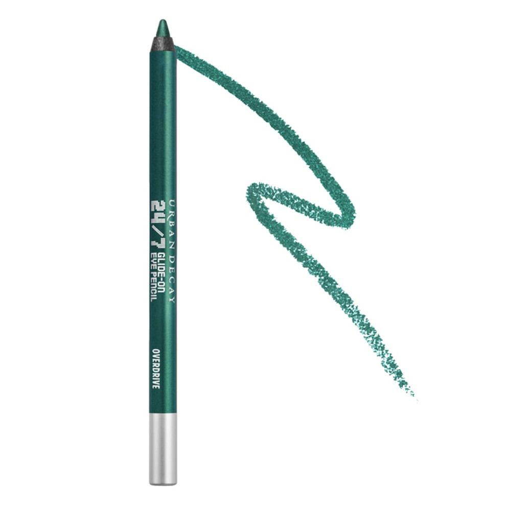 URBAN DECAY 24/7 Glide-On Waterproof Eyeliner Pencil (Overdrive - Deep Green Metallic)  Smudge-Proof  Transfer-proof  Long-lasting Colored Eye Liners