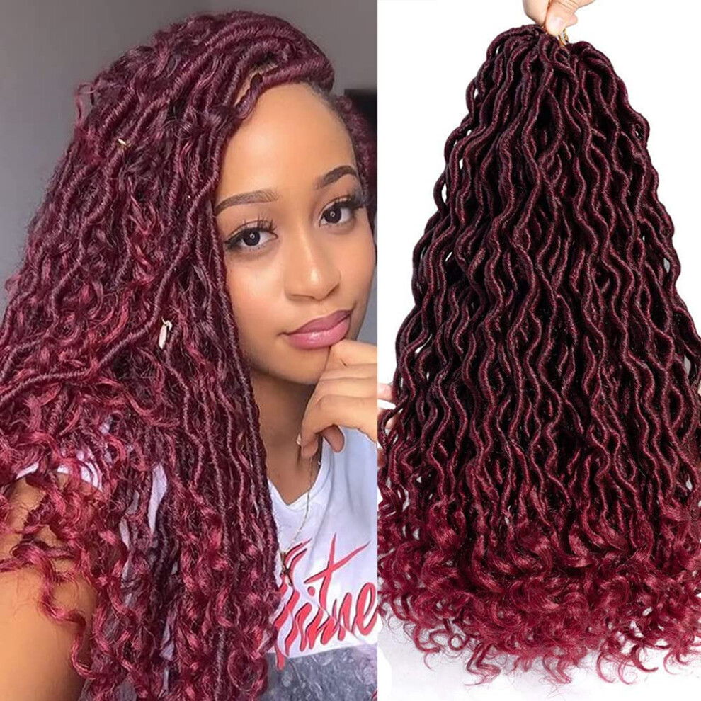 Ali Bling Unisex Not,Specified 6 Packs Goddess Locs Crochet Hair Wavy Curly Faux Locs Crochet Braids Synthetic Hair Extensions Dreadlocks Crochet Locs Braiding Hair Faux Locs Croche