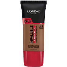 L'Oreal Paris Cosmetics Makeup Infallible Pro-Matte Liquid Longwear Foundation Brown Suede 1 fl oz.