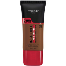 L'Oreal Paris Cosmetics Makeup Infallible Pro-Matte Liquid Longwear Foundation Rich Ebony 1 fl oz.