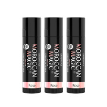 Organic Moroccan Magic Lip Balm 3 Pack | Rose Lip Balm Set | Chapsticks for Dry Lips | Made with Natural Argan Essential Oils Lip Moisturizer and Vit