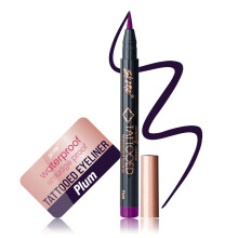 Skone Wasserdichter Flüssig-Eyeliner - Langanhaltend & Wischfest - Intensiver Tattoo-Eyeliner-Stift - Pflaume Schwarz (0.07oz)